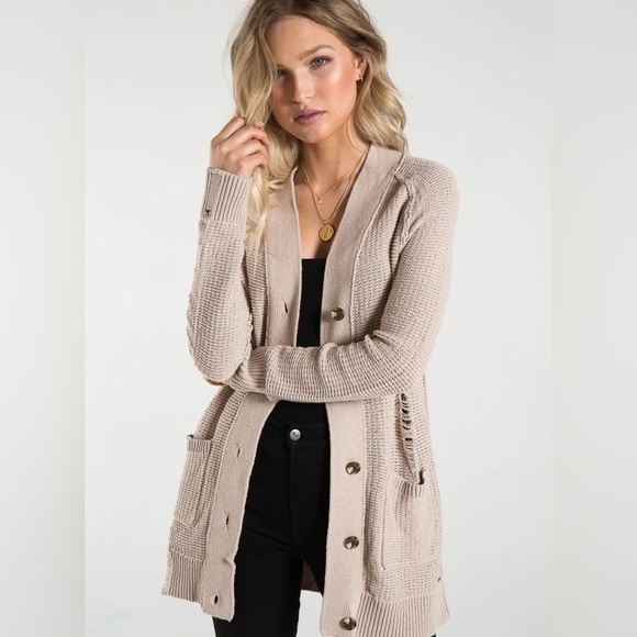 N: PHILANTHROPY Milan Distressed Button Front Cardigan - Picture 1 of 9